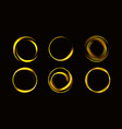 gold circles with sparkles golden round frames set vector image