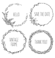 vintage wreaths collection of trendy cute vector image