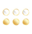 gold medal collection golden and white award vector image