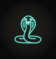 cobra snake icon in glowing neon style vector image