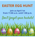 easter hunt invitation card vector image