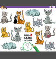 find two same cartoon cat characters educational vector image