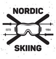 label of ski club vintage mountain winter badge vector image