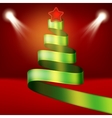 christmas tree from green ribbon and star eps 10 vector image vector image