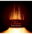 fire flame on black background with text space vector image
