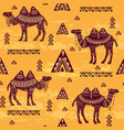 seamless pattern with camels vector image