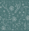 meadow flowers and herbs boho seamless pattern vector image vector image