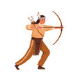 native indian american archer shooting with bow vector image
