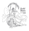 beautiful bride on a swing vector image