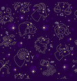 zodiac pattern horoscope symbols for textile vector image