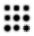 isolated black color abstract round shape halftone vector image vector image