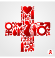 plus symbol with aids icon vector image vector image