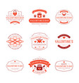 happy valentines day greetings cards and badges vector image