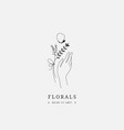 abstract logo design template - hands vector image