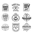 barbershop logo or sign with scissors and beard vector image