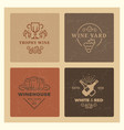 grunge wine logos vintage hipster wine vector image vector image