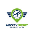 point hockey sport logo design template modern vector image vector image