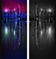 city skyline at night vertical banner vector image
