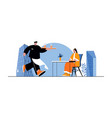 restaurant web concept with people in flat cartoon vector image