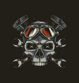 skull in motorcycle glasses vector image vector image