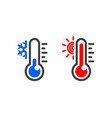 thermometer set cold and hot 06 vector image