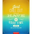 vintage poster with summer vacation quote vector image