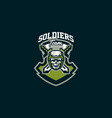 emblem of the soldier logo military skull vector image