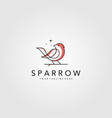 line art sparrow bird logo design minimalist bird vector image