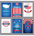 set of greeting card independent day background vector image vector image