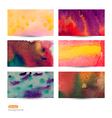 set of six watercolor abstract hand drawn vector image