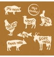 set of animals silhouette and text inside them vector image vector image