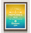 vintage poster with summer vacation quote vector image vector image