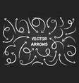 white grunge hand drawn arrows set on gray vector image