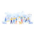 dwellers spending time in winter park family vector image