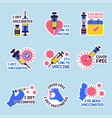 vaccination badges healthcare attention labels vector image vector image