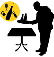 waiter silhouette vector image