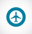 airplane icon bold blue circle border vector image vector image