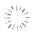 hand drawn sunburst shine ray doodle vector image vector image