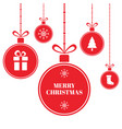 merry christmas balls on blue background with snow vector image