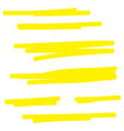 yellow highlighter marker strokes vector image