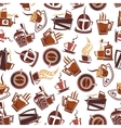 brown coffee retro seamless pattern vector image