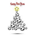 christmas tree from soccer balls vector image