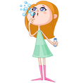 girl blowing bubbles vector image vector image