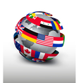 globe made of a strip of flags vector image vector image