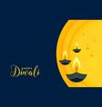 hindu festival greeting card with ethnic lamp vector image vector image