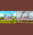 ecology concept environmental pollution factory vector image
