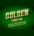 golden emblem style font metallic alphabet vector image vector image