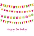 birthday greeting card with garlands vector image