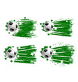 football or soccer ball with grunge strokes set vector image vector image