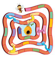 bee finding beehive board game vector image